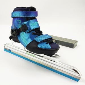 Ice Skates Pasendi Fixed Shoes Long Track 350mm 380mm Racing Patines Kid Justerbar Professional Inline Speed ​​230815