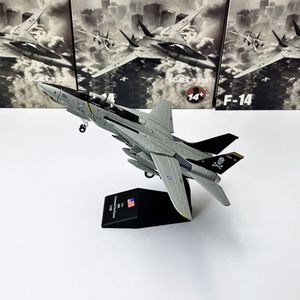 Flygplan Modle Scale 1/100 Fighter Model US F-14 Tomcat Militär flygplan Replica Aviation World War Plane Collectible Toys for Boys 230814