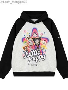 Męskie bluzy bluzy Houzhou harajuku y2k retro street hoodie damskie 2023 Koreańska łatka modowa praca Super Dalian Hoodie New Print Z230815