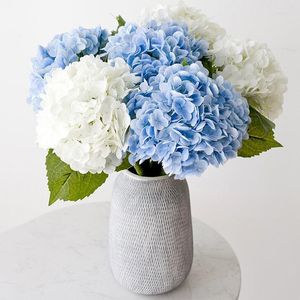 Dekorativa blommor 1 st 53 cm konstgjorda hortensia blomma buketter bröllop party vardagsrum sovrum trädgård dekoration tillbehör silke falskt