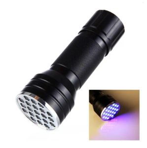 21 LED UV Flashlight UV Lamp Torch 3A Battery Torch Light Violet Light Blacklight For Marker Checker Detection ZZ