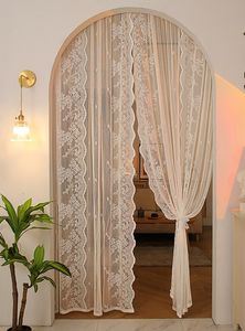 Curtain Door curtain partition antimosquito block room isolation artifact free punching lace floating yarn 230815