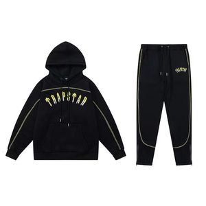 남성용 T 셔츠 2023 Trapstar Tracksuit Hoodies 세트 남성 타월 자수 풀버 Fleece 캐주얼 까마귀 세트 후드 땀 셔츠 Hombre