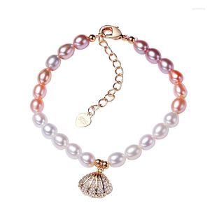 Link Bracelets Freshwater Pearl Bracelet For Women Zircon Small Shell Mermaid Seastar Jewelry Hand Ornaments Cute Elegant Gift