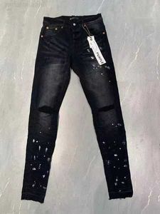 Дизайнер фиолетовых джинсов мужчина для женщин брюки бренд летняя лунка 2023 Новый стиль вышиваем