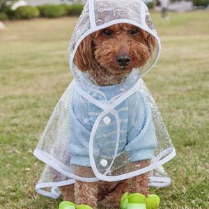 Hundkläder Pet Raincoat Transparent Snap Button Design Huven minimalistisk justerbar vindtät mjuk regnkläder Regn Gear Supply