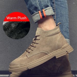 Stiefel 2023 Herbst Winterschuhe Männer Knöchel echtes Ledermodische Mess