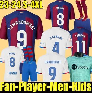 バルセロナ23/24 Lewandowski Ansu Fati Soccer Jerseys 2023 Ferran Adama Pedri Dest Gavi Barcelonas Home Away Maillots Football Shird Men Kids