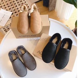 Платье обувь Aobreugg Australian Natural Fur Sheep Murs One Wool Snow Boots One Foot Cotton Boots Snow Shoes x230519