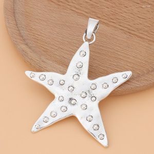 Pendant Necklaces 3pcs/Lot Tibetan Silver Large Hammered Starfish Star Charms Pendants For DIY Necklace Jewelry Making Findings Accessories