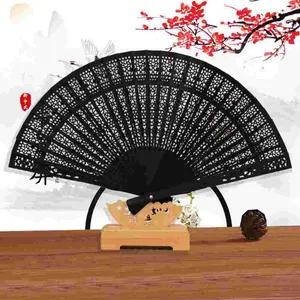 Decorative Figurines Props Retro Hand Fan Chinese Folding Wood Fans Wedding Classic Handheld Wooden Delicate Bride Style Favors Guests