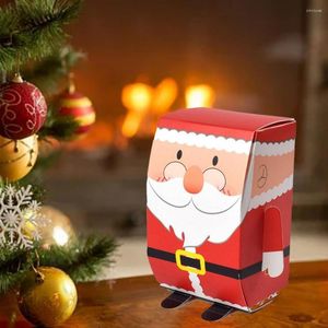 Gift Wrap Decorative Candy Boxes 10pcs Festive Dragee Snowman Santa Claus Chocolate Box Set For Year Party