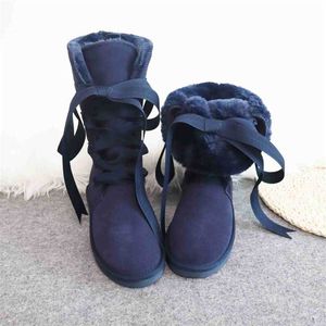 Dress Shoes High Quality 2023 High Boots Brand Women Snow Boots Genuine Cowhide Leather Waterproof Winter Boots Warm Thick Plush X230519