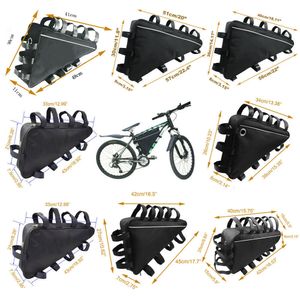 Panniers Bags Mountain Bike Dreieck großer Kapazitätsrahmenbeutel Batterie Batterie MTB Speicher Viele Größen Cycling Rad Bike Bag Toolkit Fahrradteile 230814