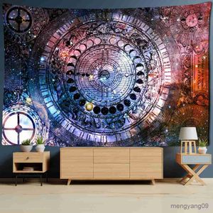 Taquestres Constellation Moon Fase Tapestry Wall Holding Hippie Universo Decor de Dormitório R230815