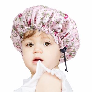 Nuove bambini africani ragazze sleep berbase bambini regolabili ankara satinato cofano per turbante cappello notturno berretto berretto a bandiera cabina per capelli