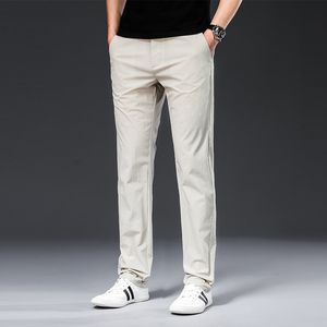 Pantaloni da uomo tfetters primaverile estate traspirante di colore solido plus size 42 pantaloni mid dritti sciolte uomini 230815
