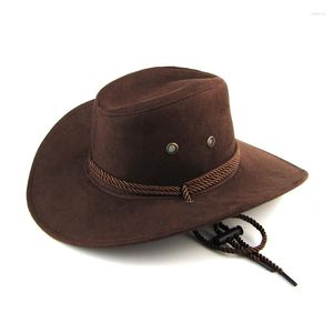 Berretti Viaggia per la pelle di pollo Velvet Cappello Cowboy Cappello Western Sumpomomesima Sundi da uomo Cavaliere da uomo che cavalca