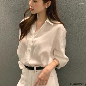 Bloups feminina camisa com ar-condicionado coreano japonês Flhjlwoc estilo formal mulheres meninas datam de botão de peito de peito simples