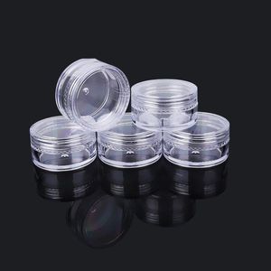 10G/10ML Mini Cosmetic Empty Jar Approx 38 x 21MM Travel Size Plastic Clear Pot Face Cream Sample Bottle Eyeshadow Makeup Lip Balm Cont Kigx