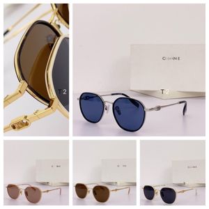 Box 2023 New Fashion Luxury Designer Sunglasses Womens Mens 안경 Lisa Triomphe Beach Street 사진과 같은 선글라스 작은 Sunnies Metal Full Frame