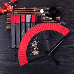 Decorative Figurines Large Red Women's Hand-Painted Fan Folding Chinese Style Classical Portable Dance