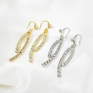 Stud Earrings Luxury Rhinestone Cross Crystal Tassel For Women Bridal Drop Dangling Party Wedding Jewelry Gifts