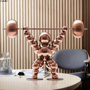 Dekorativa föremål Figurer Nordic Home Decoration Modern Creative Office Metal Ornament Company Business Event Gift 230815