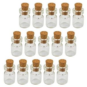 05ml 10x18x5mm Small Mini Clear Glass Cork Cork Inals med trästoppare/ Meddelande Bröllop önskar smyckesparti gynnar flaskrörets livslängd