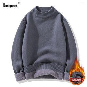 Herrenpullover Ladiguard 2023 Strickpullover Herren Freizeit lässig Patchwork Sexy Homme Pullovers Winter warme Kleidung Männliche Streetwear