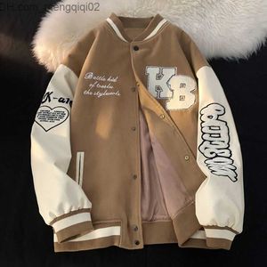 Męskie kurtki Trendy objęty baseballową mundurem wiosną nową amerykańską hip hop vintage kurtkę męską Tide 2023 Hongkong w stylu Z230816