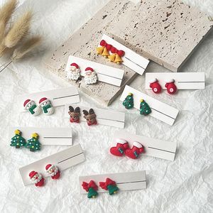 Stud Earrings 2023 Cute Small Exquisite Christmas Earring For Women Red Socks Elk Santa Claus Studs Girl Fashion Jewelry Festival Gift
