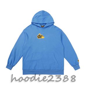 Ljusblå hoodie nischdesigner hoodie high street mode instagram par brev dimma hoodie kappa män hoodie kvinnor hoodie