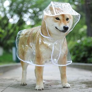 Vestuário para cães seguros para capa de chuva macio de animais de estimação, design de botão de encaixe transparente, capa de chuva ajustável em roupas de chuva à prova de vento abastecimento de equipamentos