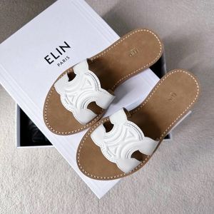 2023 Women designer sandale celiny Leather sandal Summer Beach platform Shoe with box luxury Slipper holiday Vintage Slippers triomphe slides men clog Slide Mules