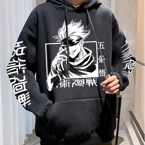 Molus de moletons masculinos Jujutsu kaisen capuzes outono-camiseta de suor Homens Mullovers Pullovers de desenho animado