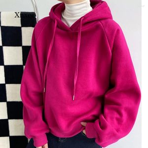 Felpa con cappuccio da donna con cappuccio con cappuccio da donna Fashion Crop Top Casual Cash Solid Color Long Lantern Lantern Pullover Hoodie Streetwear