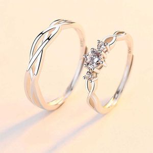 Luxo Bvlgr top jóias acessórios designer mulher New Love Interleaving Ring Um par de zircão par aberto anel para homens e mulheres azul seda casal anel de alta qualidade
