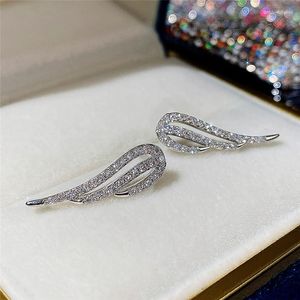Studörhängen caoshi chic vinge för kvinnor bländande små zirkoniume delikat design örat bröllopstillbehör brud trendiga smycken