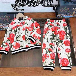 KIds designer Clothes Child Sets Size 100-150 CM 2pcs Colorful vegetable full print hooded zippered jacket and sports pants Aug08