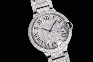 Designer armbandsur Full Diamond Luxury Mens Watch Swiss 9015 Automatisk mekanisk 28800 VPH 42mm TW V2 316L Rostfritt stål Vattentäta klockor Sapphire Crystal