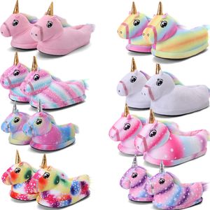 Slipper Winter Baby Girls Unicorn Animal Cartoon Kapcie dzieci Kigurumi Pajama Buty w Indoor Kids 230815