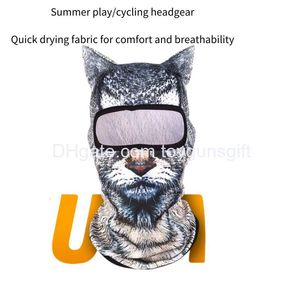 Motorcycle Face Mask 1Pcs Men Women Fl Summer 3D Animal Pattern Digital Printingoutdoor Sports Hood Clava Sun Protection Neck Scarf Dr Ot954