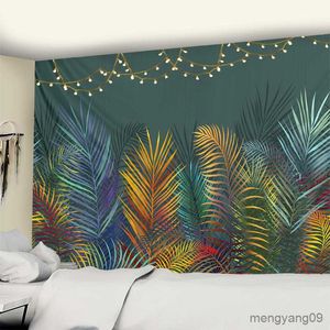 Tapestries Solid Color Plant Tapestry Wall Hanging Simple Sleeping Mat Bedroom Decorative Background Cloth R230815