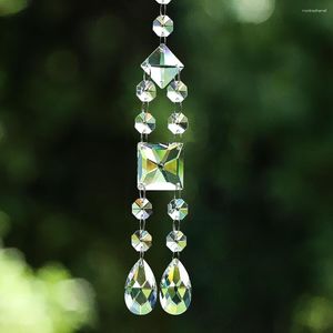 Chandelier Crystal Clear Glass Suncatcher Prism Shinning Garland Wind Chimes Hanging Tear Drop Bead Curtain Car Pendant Decor