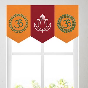 Cortinas pura cortinas de estúdio de ioga meditação lotus padrão galhardete e decoração de janelas curta pequena pendurada 230815