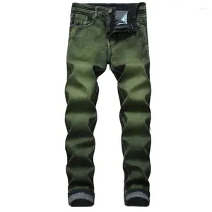 Jeans masculinos homens verdes calças retas casuais jeans 2023 Brand Biker Size Macho
