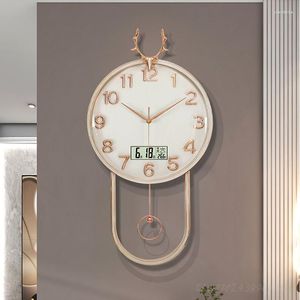 壁時計電子時計ミニマリストメカニズムセルフ接着デジタルラウンドreloj cocinaペア付きリビングルームの装飾