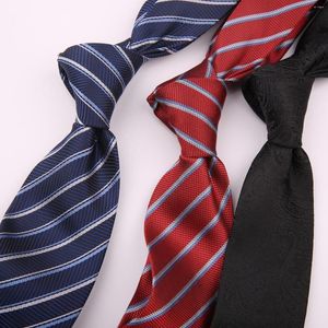 Bow Ties Fashion Striped Dot Jacquard Weave 7cm Polyester Tie för man Business Wedding Casual Wear Accessory Gift