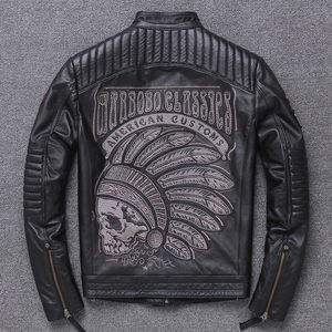 Джакеки мужская yrwholesalesbrand motor biker подлинный кожаный курткиндовый вышиваем